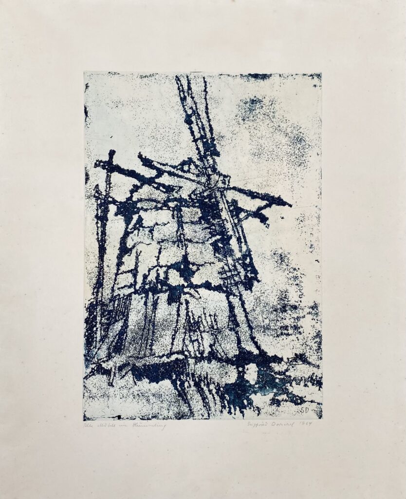 ALT Siegfried Dorschel Alte Mühle 1964 50x60 Radierung 64/2